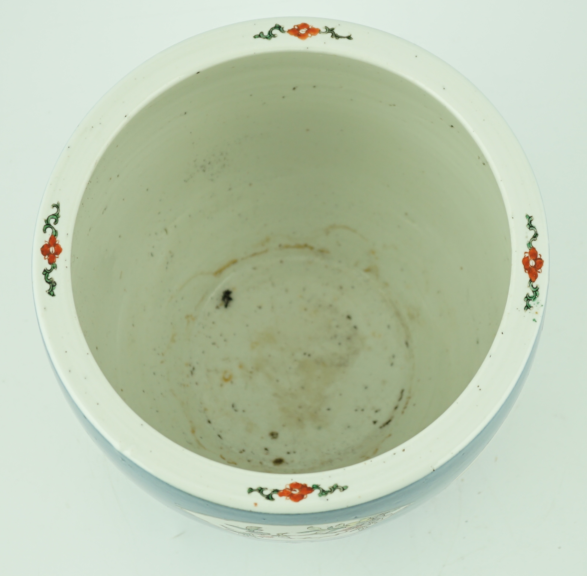 A Chinese powder blue small jardiniere, 19th century, star crack to base